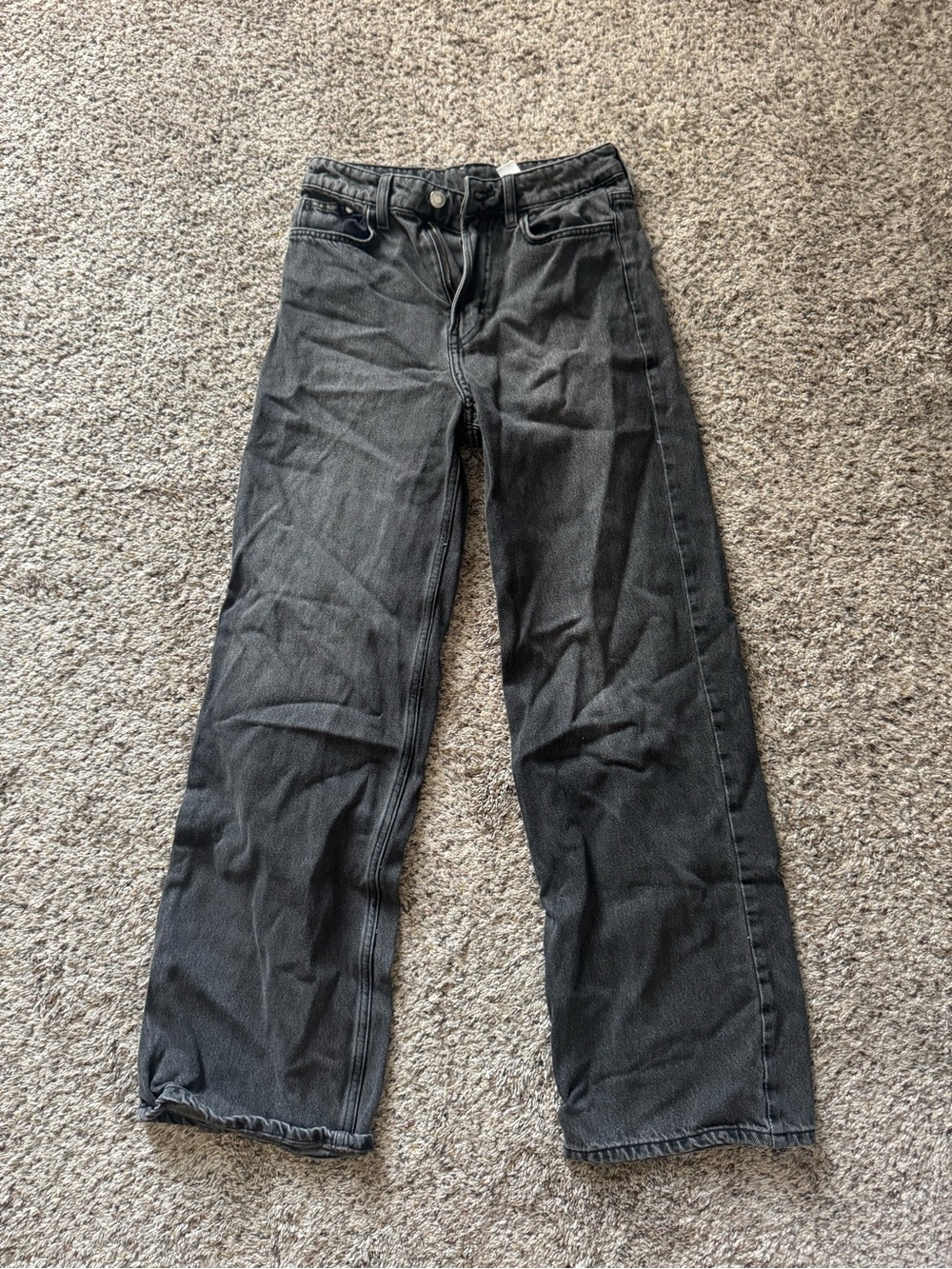Straight-Leg Washed Black Jeans
